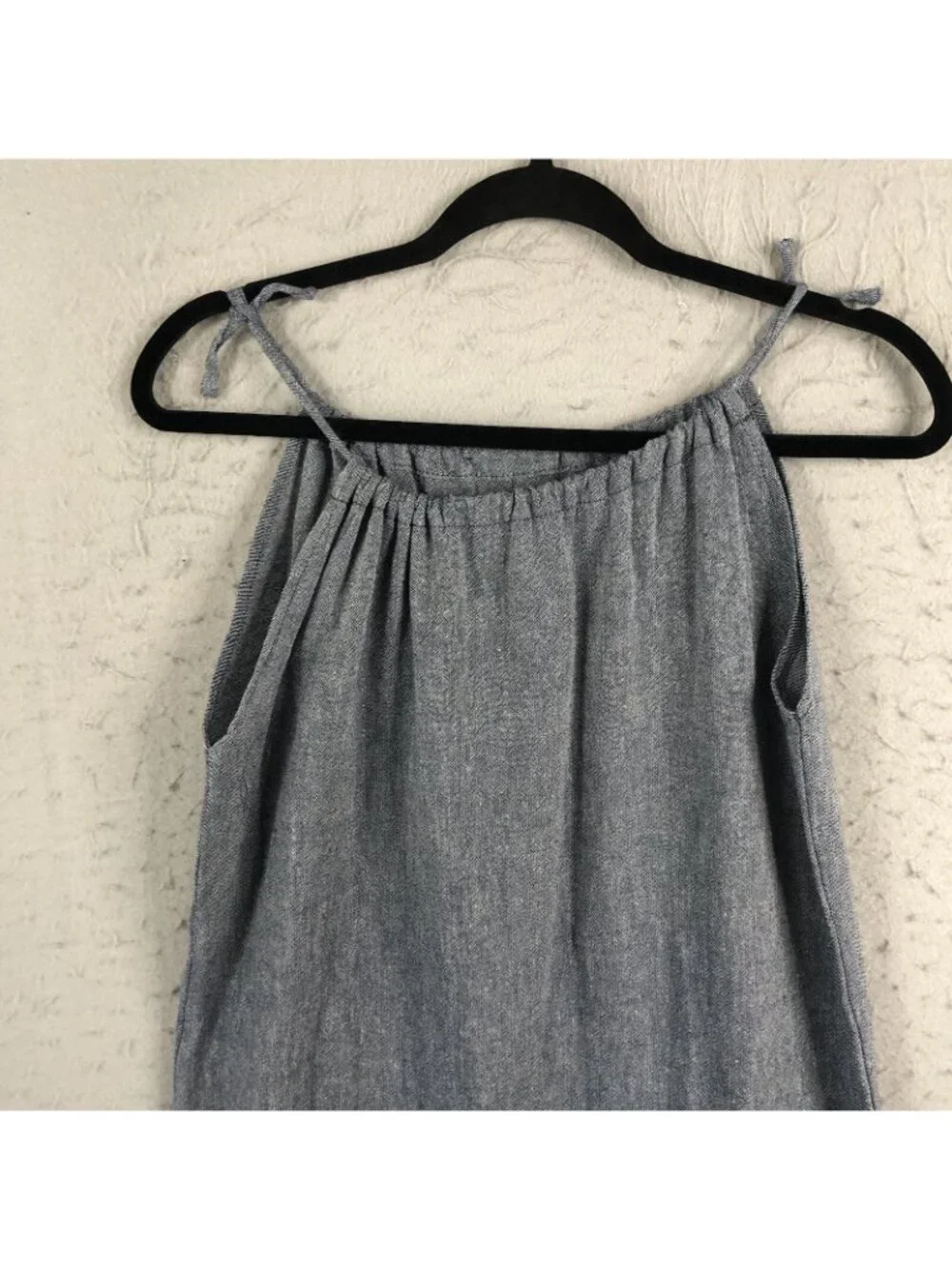 Loom Dress Womens One Size Blue  100% Linen Lagenlook Beachy Minimalist Boho